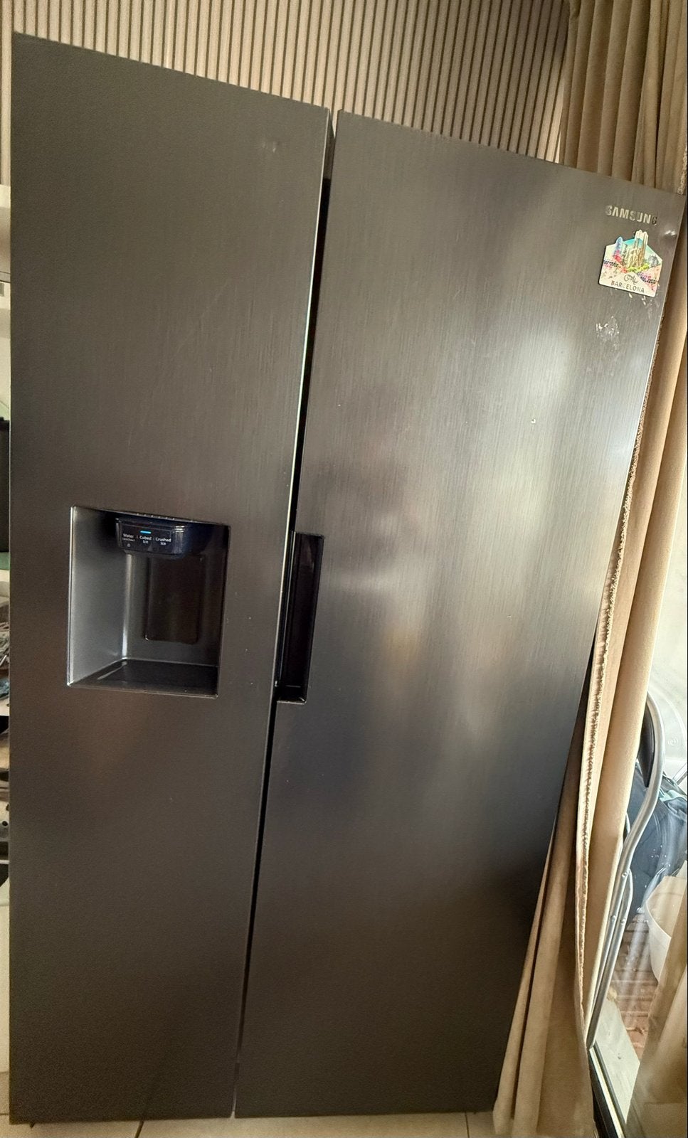 Samsung Amerikaanse koelkast - 1,5 jaar oud, goedwerkend, Ophalen, Gebruikt, 200 liter of meer, 60 cm of meer