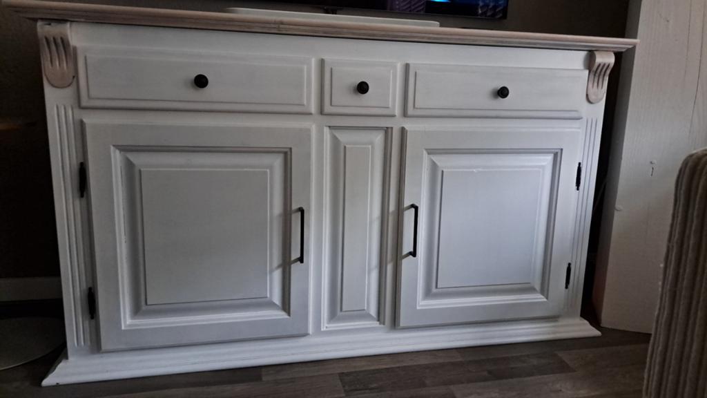 Wit dressoir met lades en deuren, Gebruikt, 150 tot 200 cm, Ophalen of Verzenden, Landelijke stijl