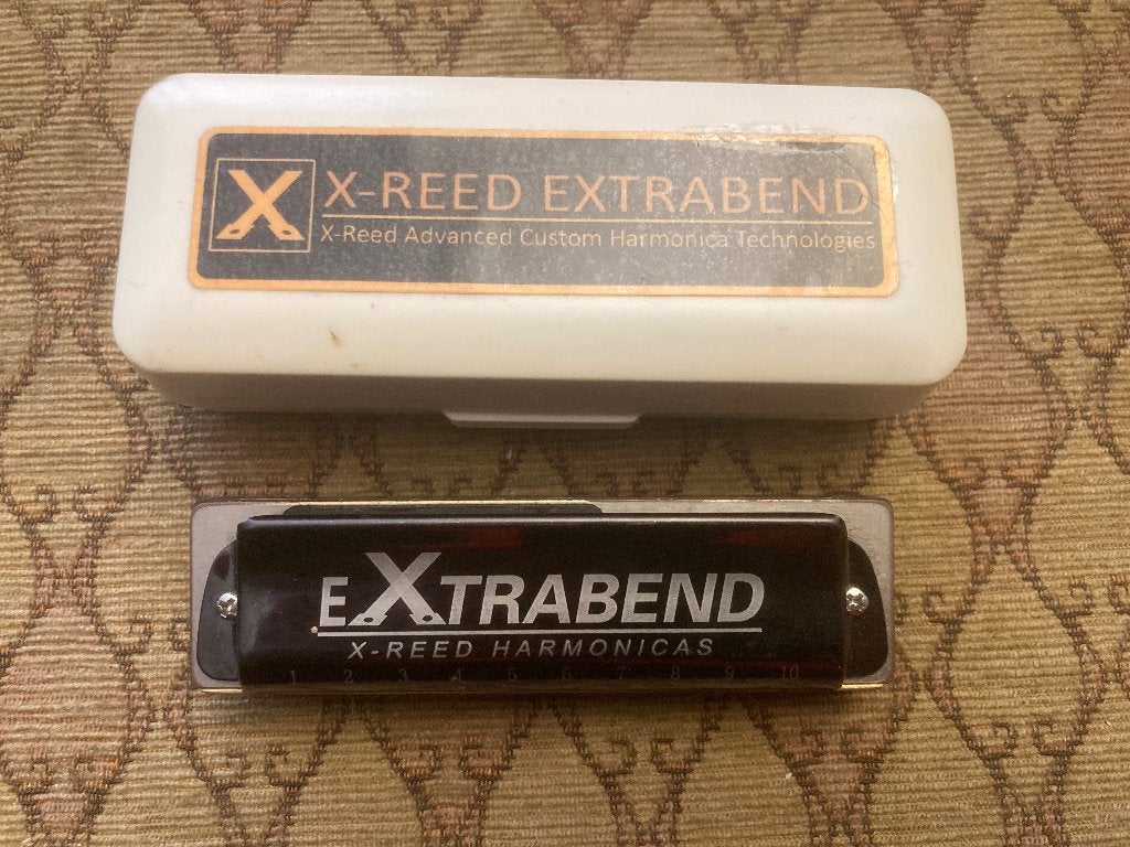 X-reed extrabend mondharmonica, Gebruikt, C-mondharmonica, Ophalen of Verzenden, Met koffer of doosje