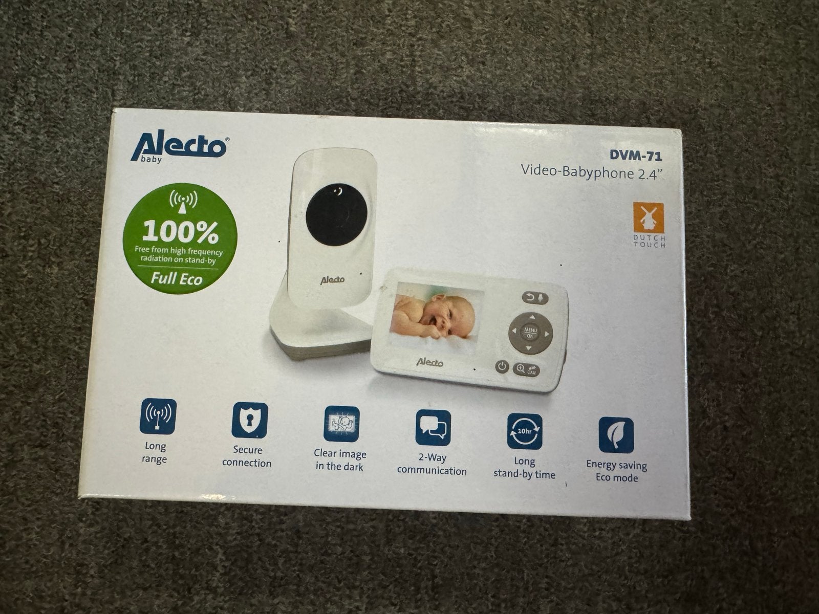 Alecto Baby DVM-71 Video Babyfoon 2.4" - Zo goed als nieuw, Kinderen en Baby's, Ophalen of Verzenden, Zo goed als nieuw, 250 meter of meer