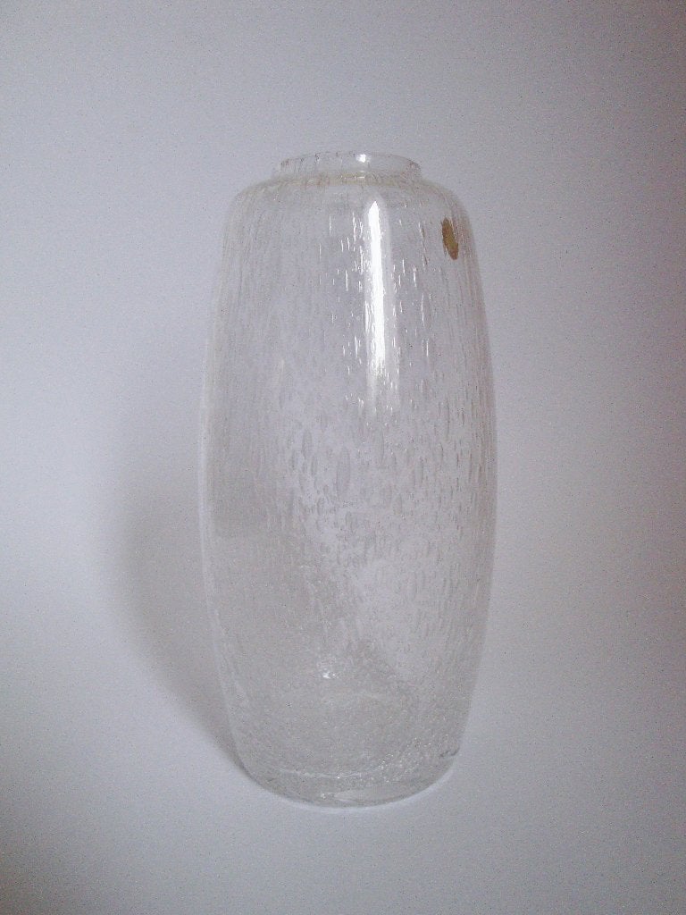 vintage royal leerdam handmade kristal vaas luchtbel Meydam, Met patroon/structuur, Transparant, Ophalen of Verzenden, Glas