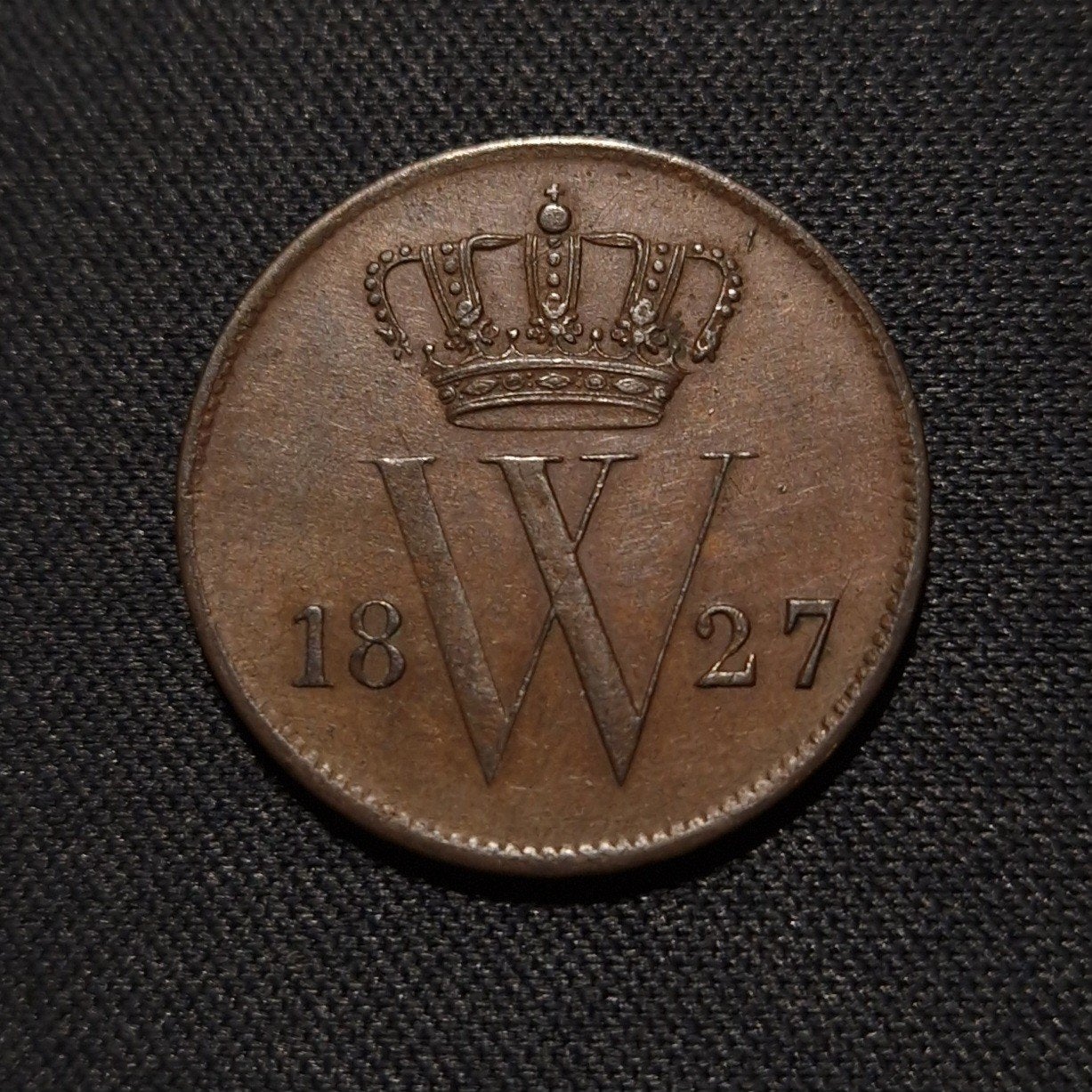 1 cent 1827 U, Verzenden, Koning Willem I, 1 cent, Losse munt