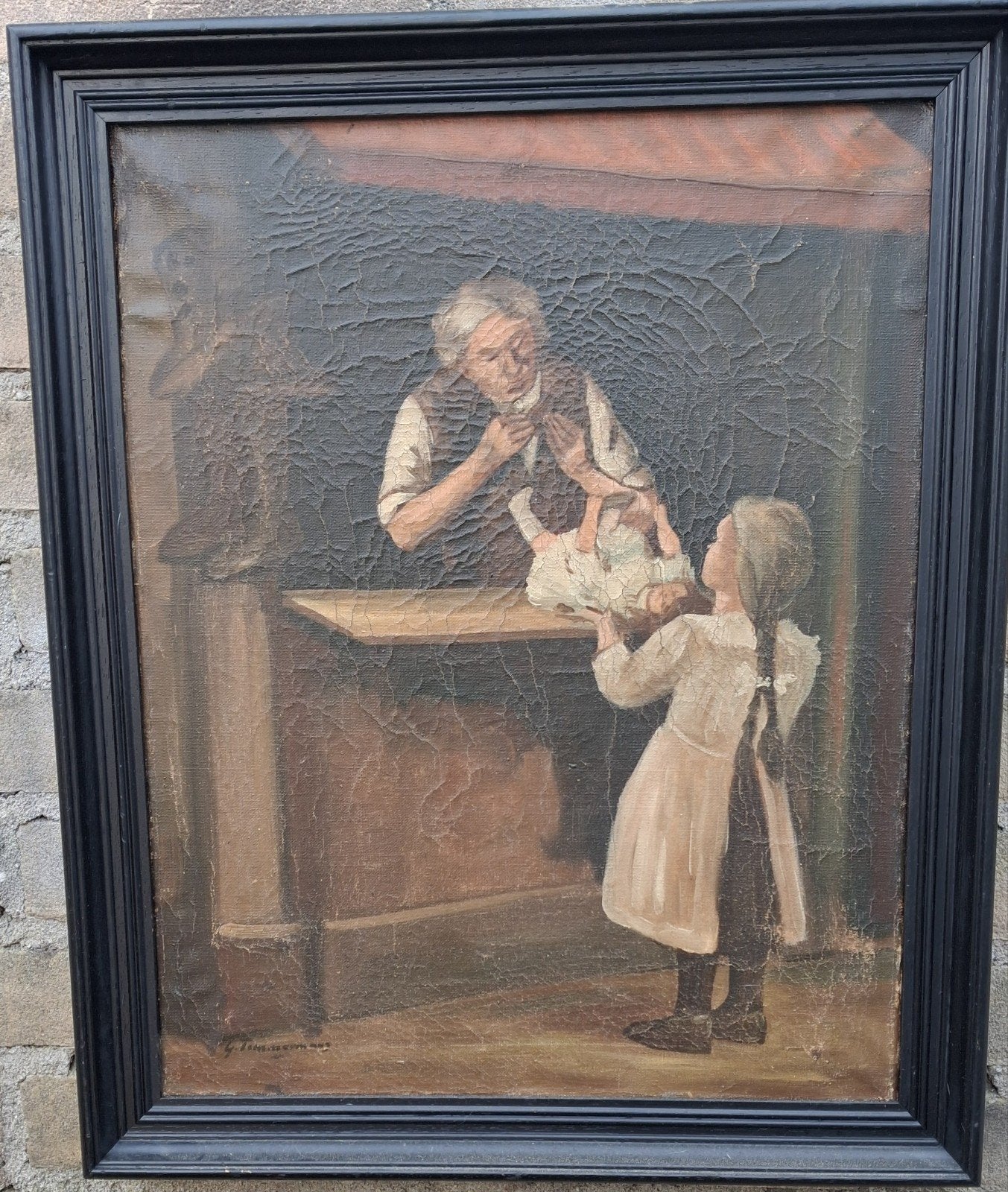 TIMMERMANS, Poppendokter. Ca 1875/1900. 42/51 cm., Ophalen