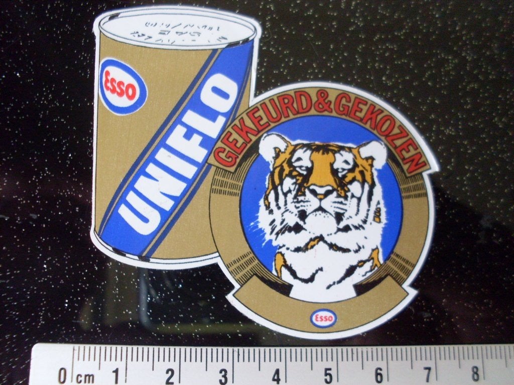 sticker Esso uniflo gekeurd en gekozen logo oil olie, Verzenden, Zo goed als nieuw, Merk