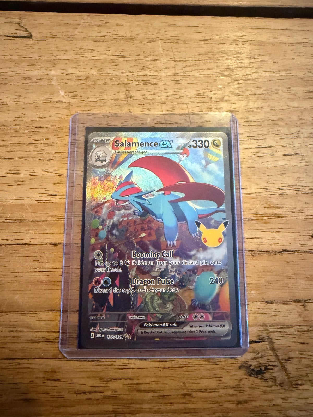 Salamence ex Pokémon kaart 30th Anniversary, Ophalen of Verzenden, Zo goed als nieuw, Losse kaart, Foil