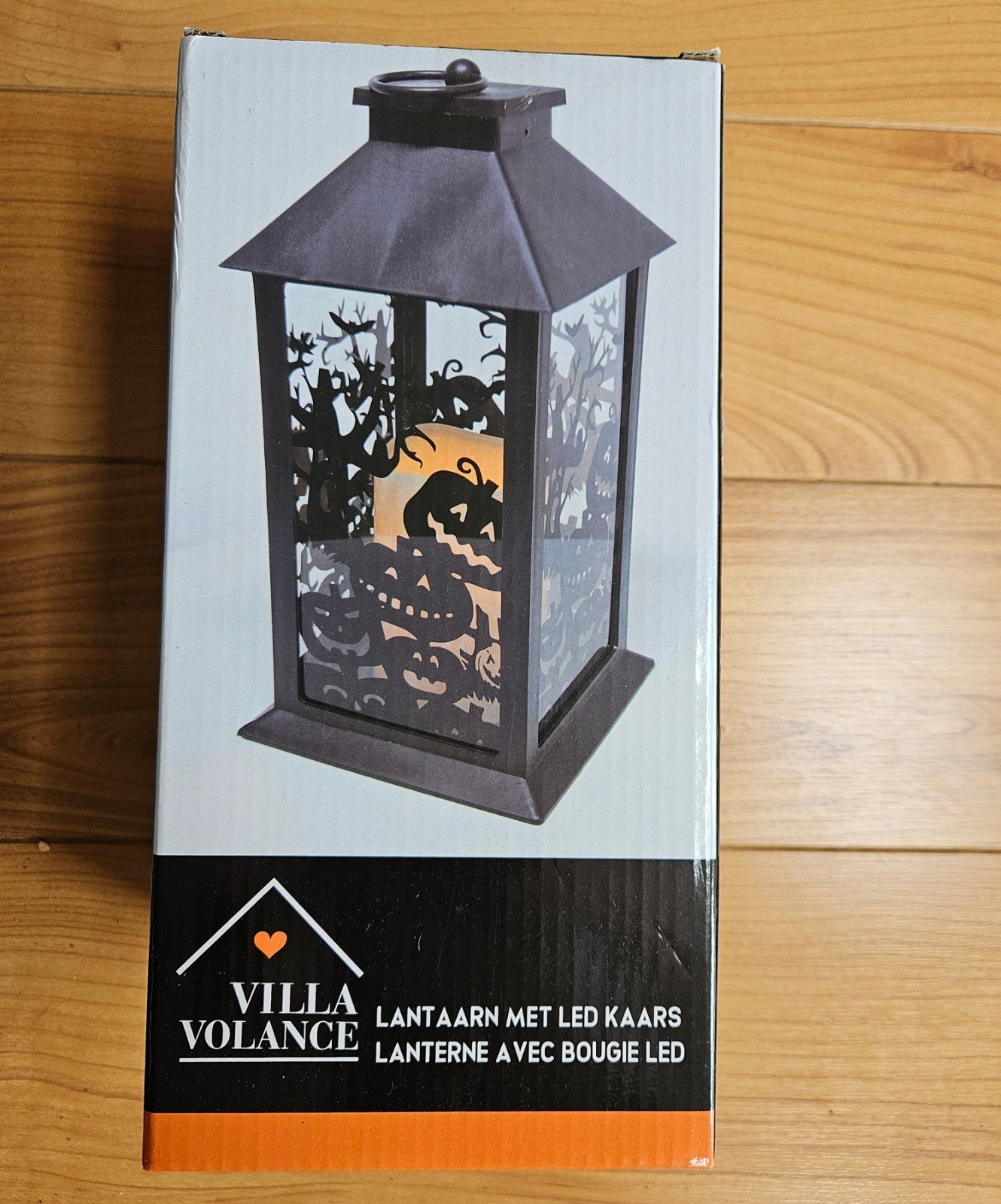 Nieuwe Halloween lantaarn met LED Kaars - Villa Volance, Zwart, Overige stijlen, Nieuw, Ophalen of Verzenden