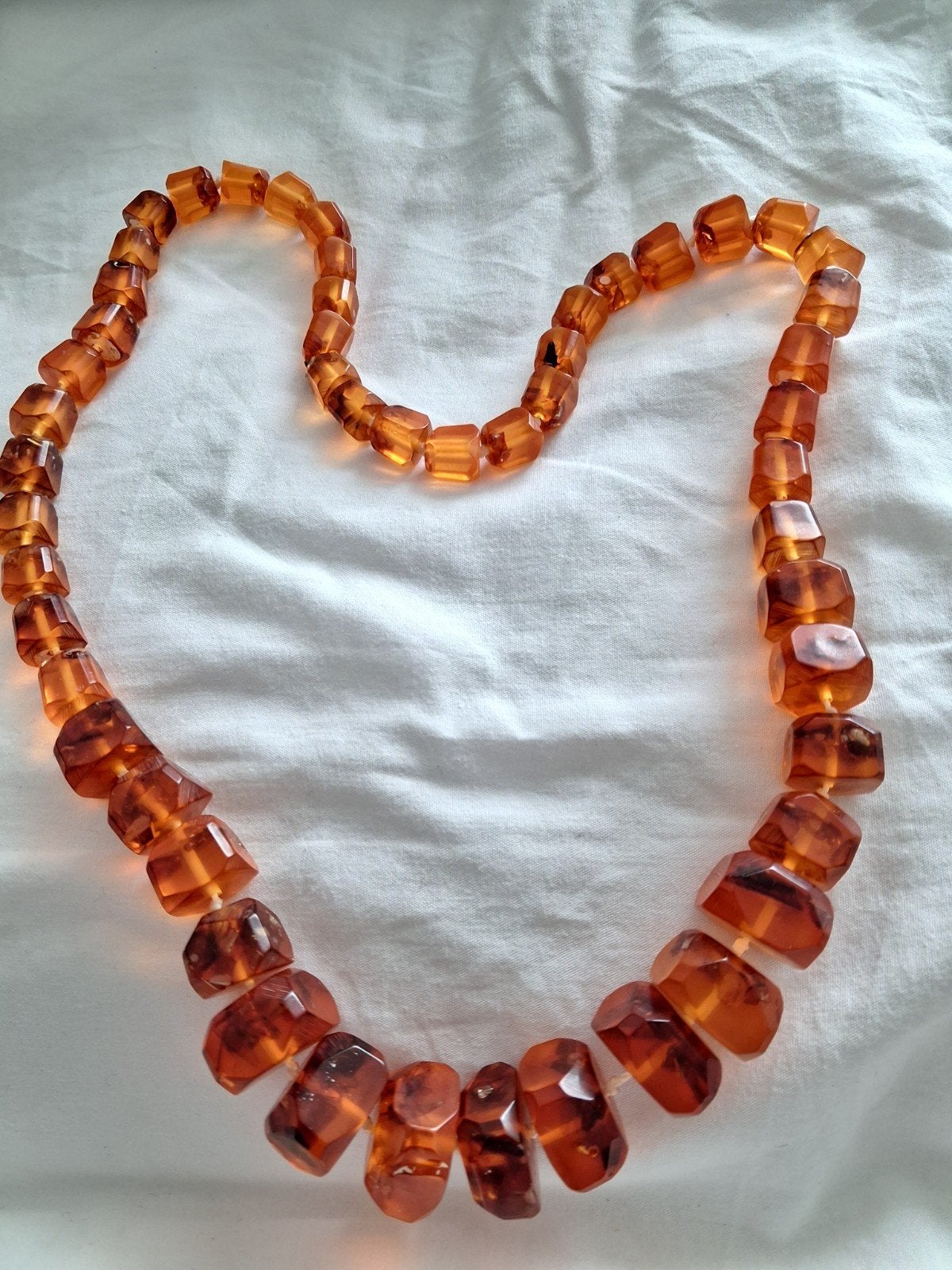 Barnsteen ketting 102 gram 70 cm, Ophalen of Verzenden, Overige materialen, Ketting