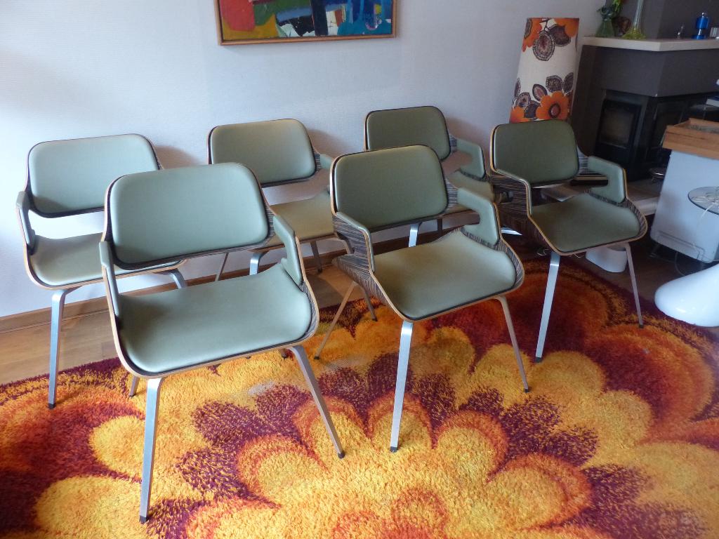 6x Interstuhl Silver,design stoel,retro,vintage., Ophalen, Gebruikt, Overige kleuren, Design