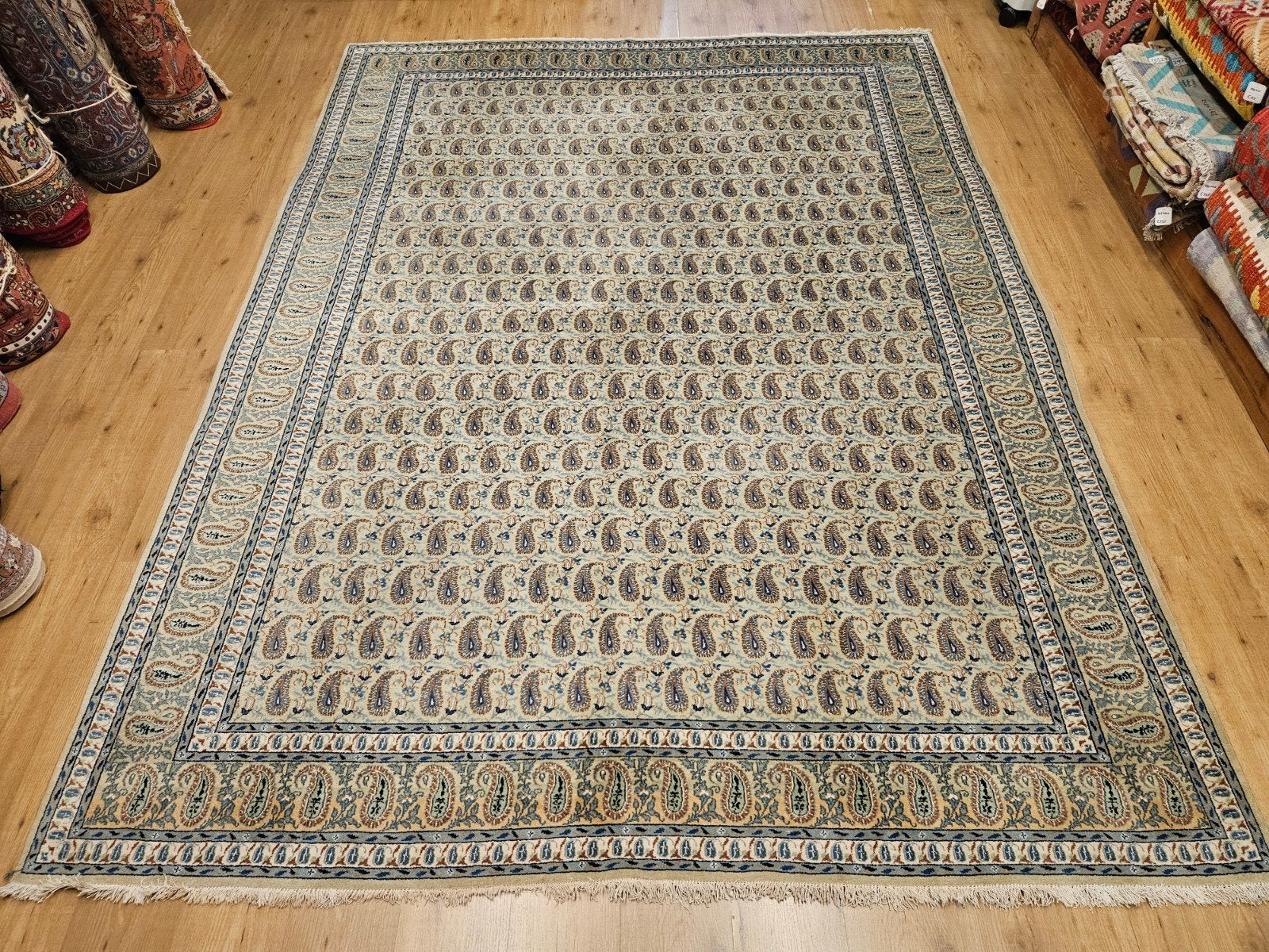 Vintage handgeknoopt perzisch tapijt kashan 307x230, Info@SlatsAntiek.nl, Tweedehands, Perzisch, 200 cm of meer