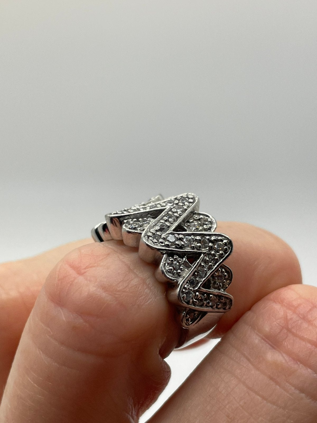 E583 Prachtige zilveren ring met zirkonia maat 16,5, Ophalen of Verzenden, X, Dame, Zilver