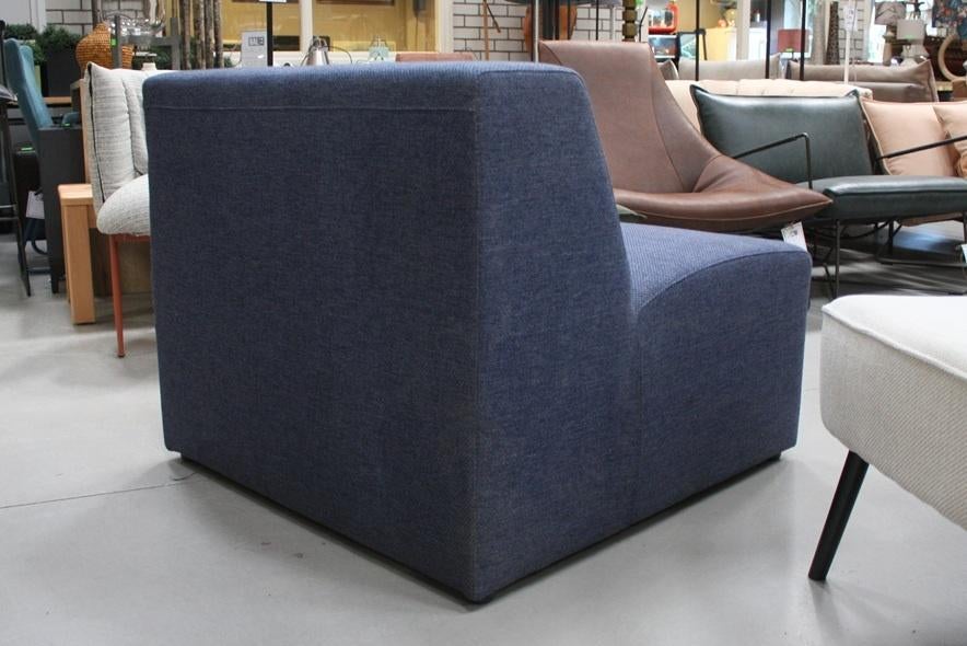 Leuke blauwe stoffen fauteuil lounge gamestoel 90 cm., Ophalen, 75 tot 100 cm, Zo goed als nieuw, 75 tot 100 cm