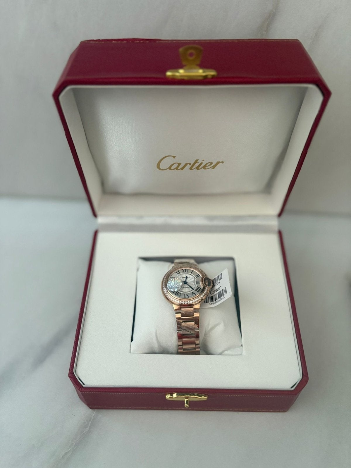 Cartier Ballon Bleu Roségoud Horloge met Diamanten, Sieraden, Tassen en Uiterlijk, Overige merken, Polshorloge, Ophalen of Verzenden
