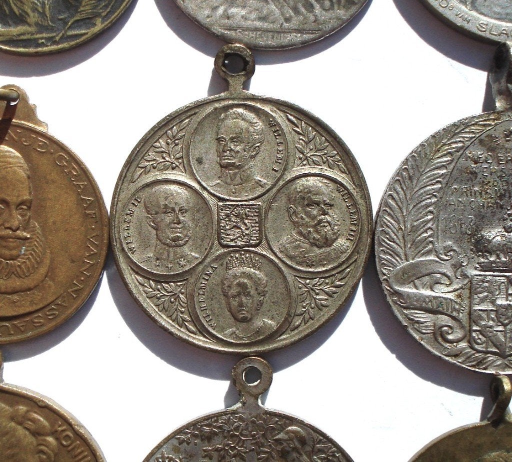 Nederland lot met 12 oude penningen, Ophalen of Verzenden, Brons, Nederland