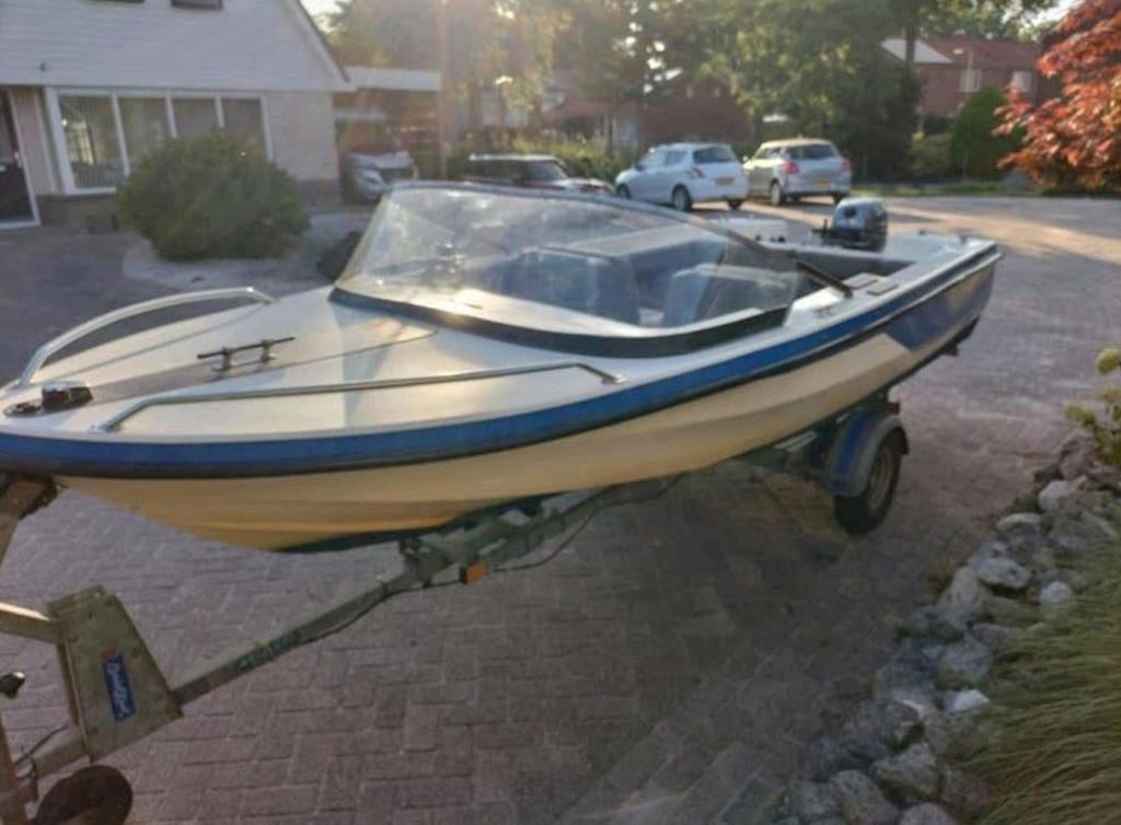 Tourspeedbootje Plakon 460, Watersport en Boten, Speedboten, Ophalen, Buitenboordmotor