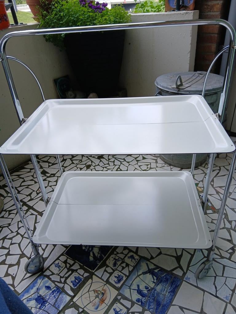 Vintage Serveerwagen - Inklapbaar - Chroom - Nette Staat, Ophalen