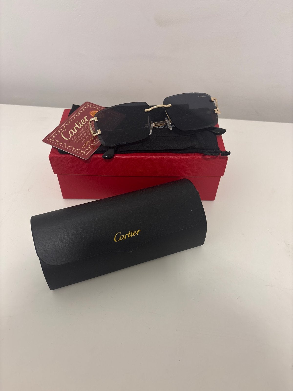 Cartier bril met alle toebehoren, Overige merken, Zwart, Ophalen of Verzenden, Zo goed als nieuw