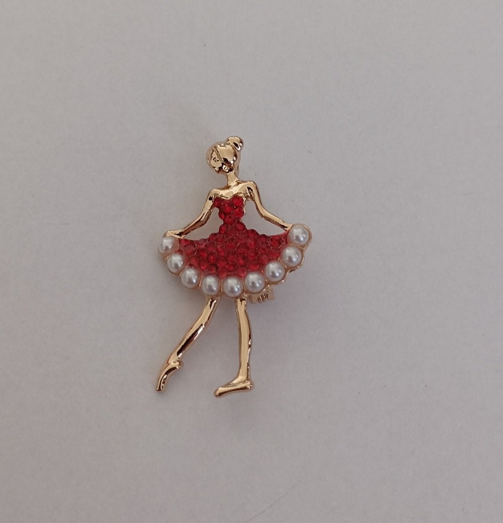 Balletmeisje broche, Overige materialen, 4 tot 7 cm, Overige kleuren, Nieuw