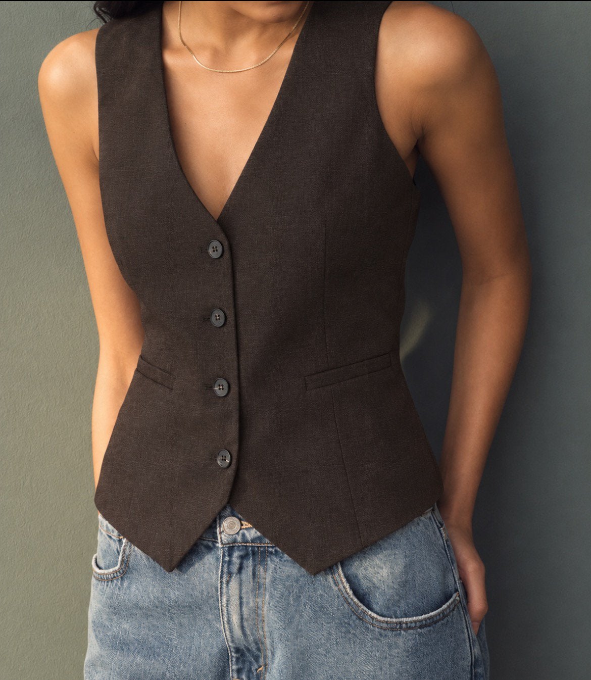 Gilet van Zara maat L, Ophalen of Verzenden, Nieuw, Maat 42/44 (L), Bruin