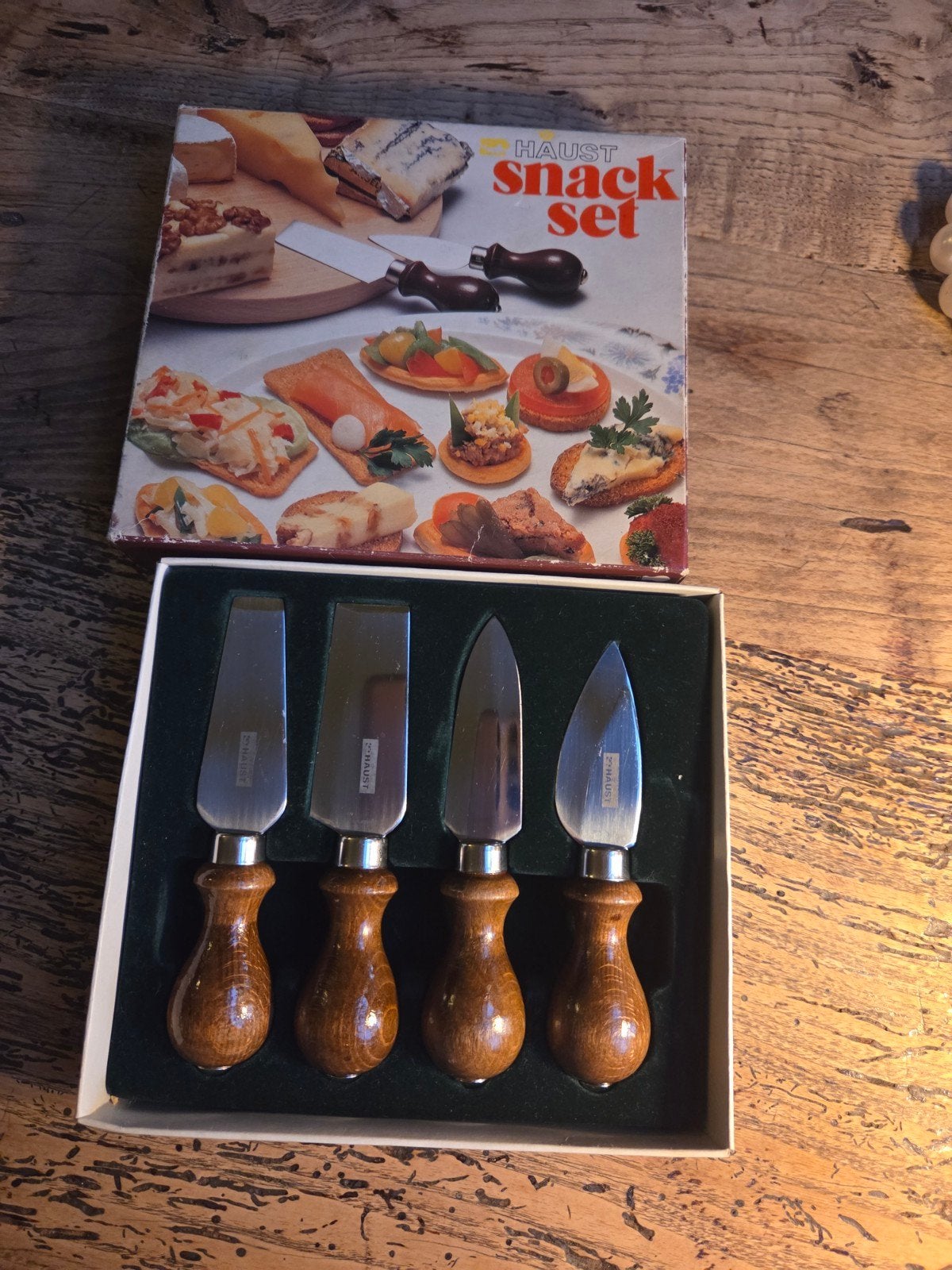 Retro Kaasmesjes Set - Haust Snack Set, Ophalen of Verzenden, Nieuw, Hout