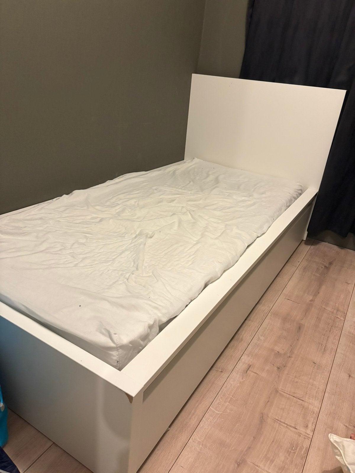 Ikea MAlM bed, Gebruikt, 90 cm, Eenpersoons, Wit