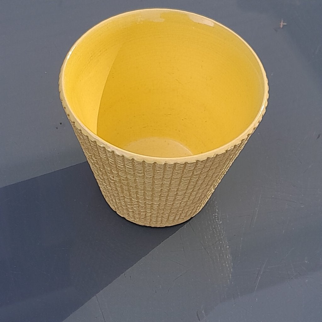 Gele bloempot/ompot ADCO, Gebruikt, Rond, Binnen, Ophalen of Verzenden