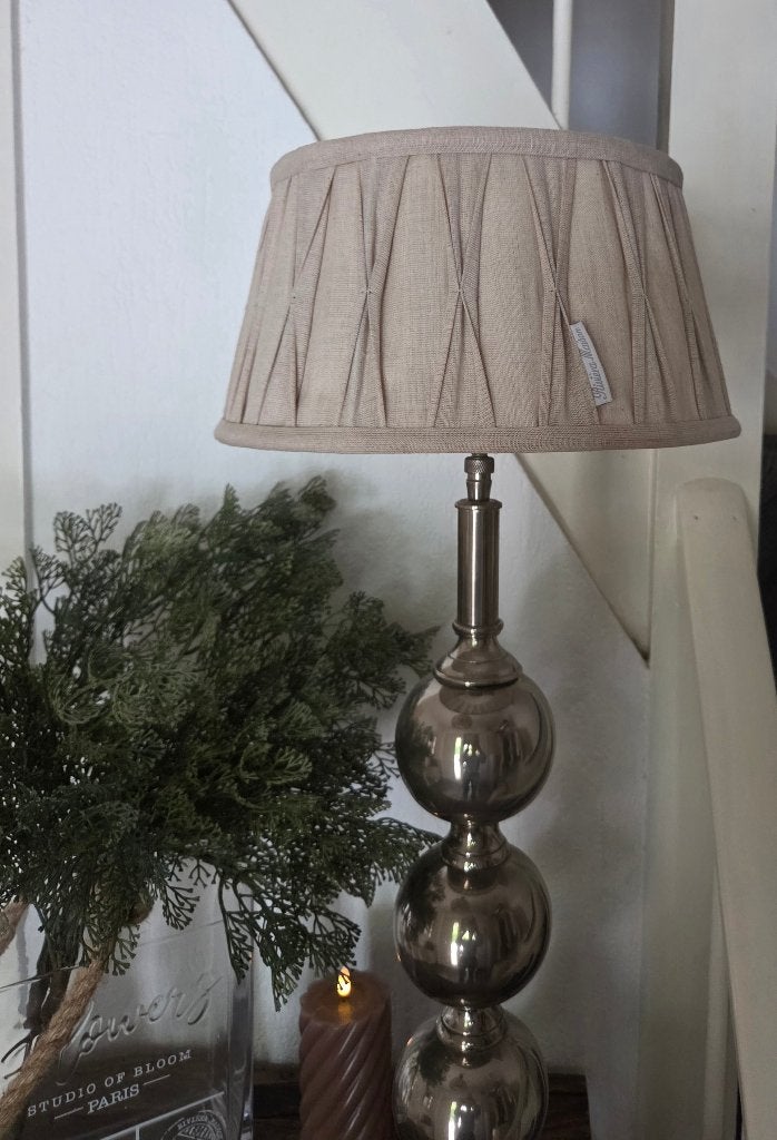 Zgan  riviera maison  lampen kap   beige/zand/linnen, Ophalen of Verzenden, Zo goed als nieuw, Beige, Rond