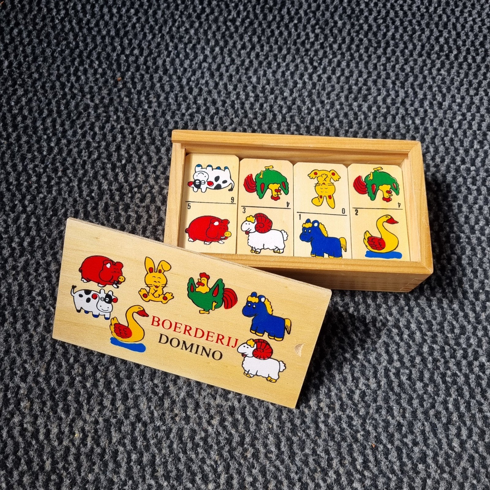 Houten boerderij domino, Hobby en Vrije tijd, Gezelschapsspellen | Overige, Ophalen of Verzenden
