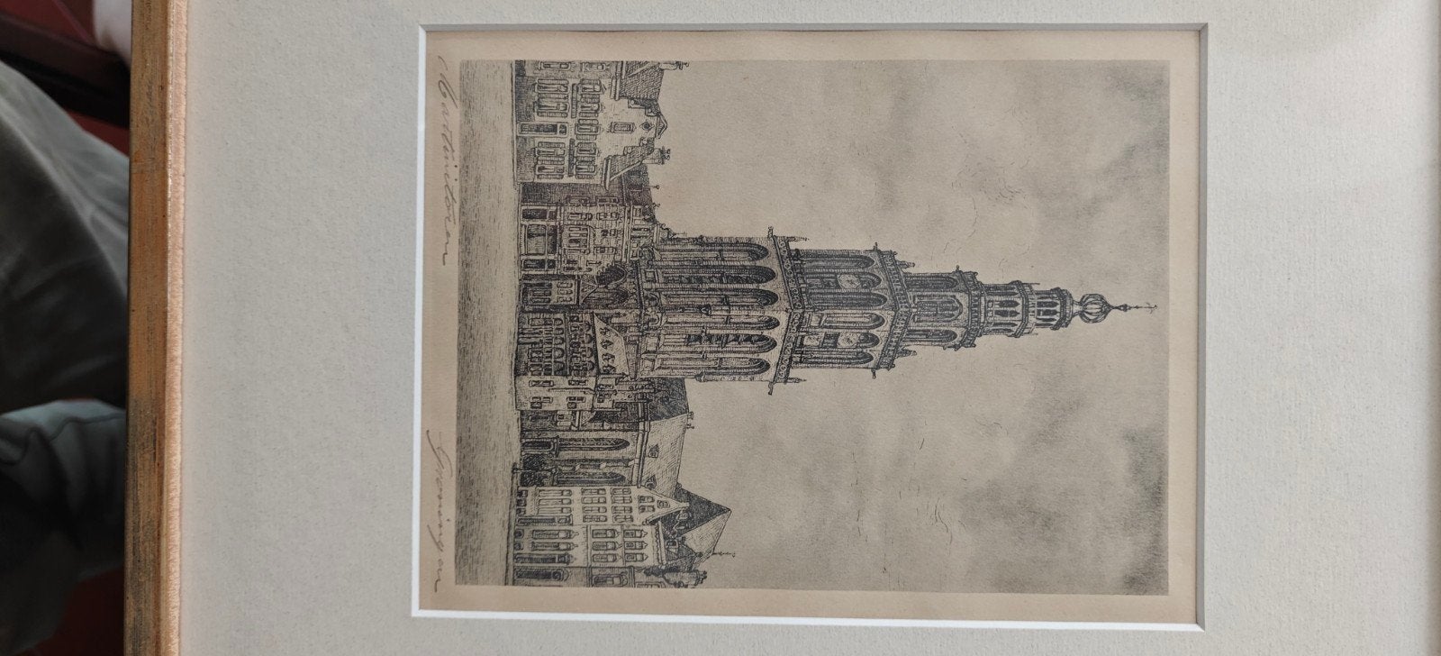 Unieke vooroorlogse pentekening Martini toren Groningen, Ophalen of Verzenden