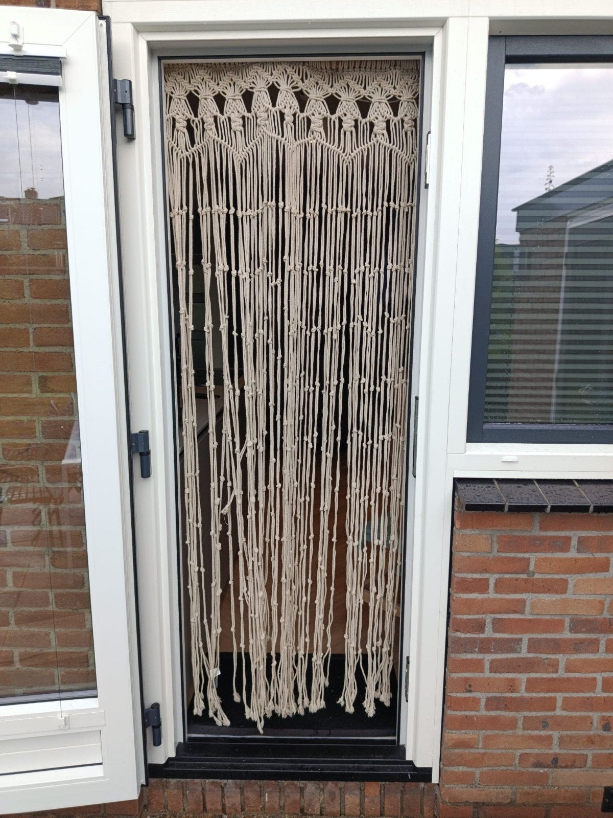 Macramé Vliegengordijn 90x200 cm - Nieuwstaat, Ophalen, Inclusief montageonderdelen, Overige merken, Beige