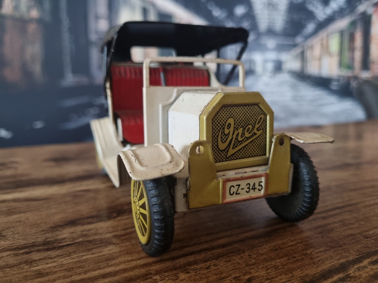 Vintage Opel blikken speelgoedauto - Made in Japan, Ophalen of Verzenden, Gebruikt