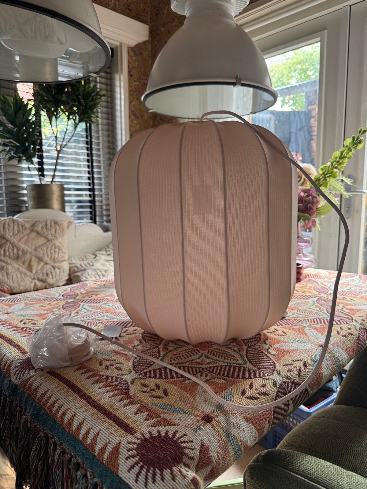 Plafond hanglamp van netstof romy boomsma hkliving, Ophalen of Verzenden, Zo goed als nieuw, Rond