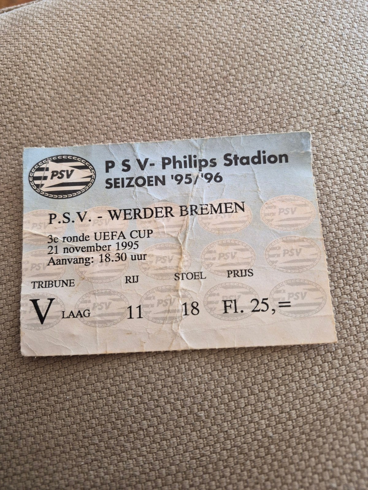 Ticket PSV - Werder Bremen, Ophalen of Verzenden, Gebruikt, PSV, Overige typen