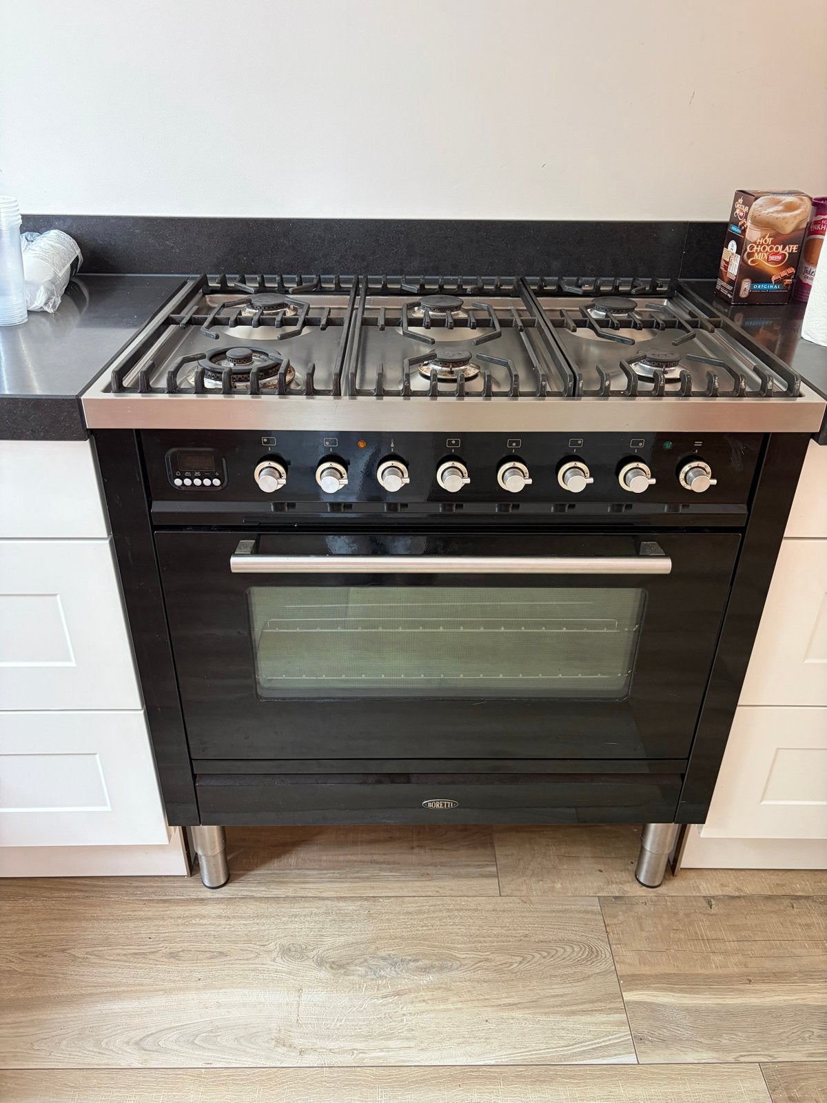 Boretti gasfornuis met oven - 6 pits - Moet snel weg!, Ophalen, Gebruikt, Hete lucht, 60 cm of meer