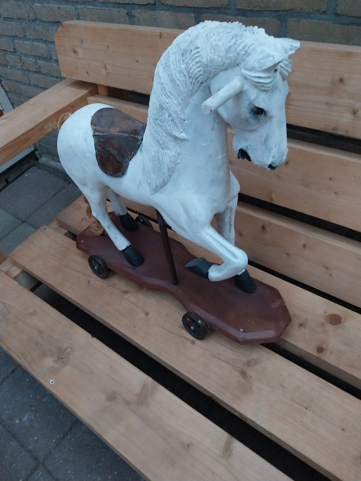 paard ter decoratie, Huis en Inrichting, Ophalen, Hout, Gebruikt, Meerkleurig
