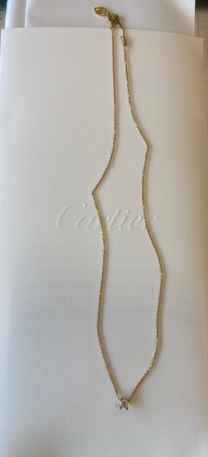 Originele Cartier 18K Rosé Gouden Ketting met diamant, Ophalen of Verzenden, Zo goed als nieuw, Roze, Met edelsteen