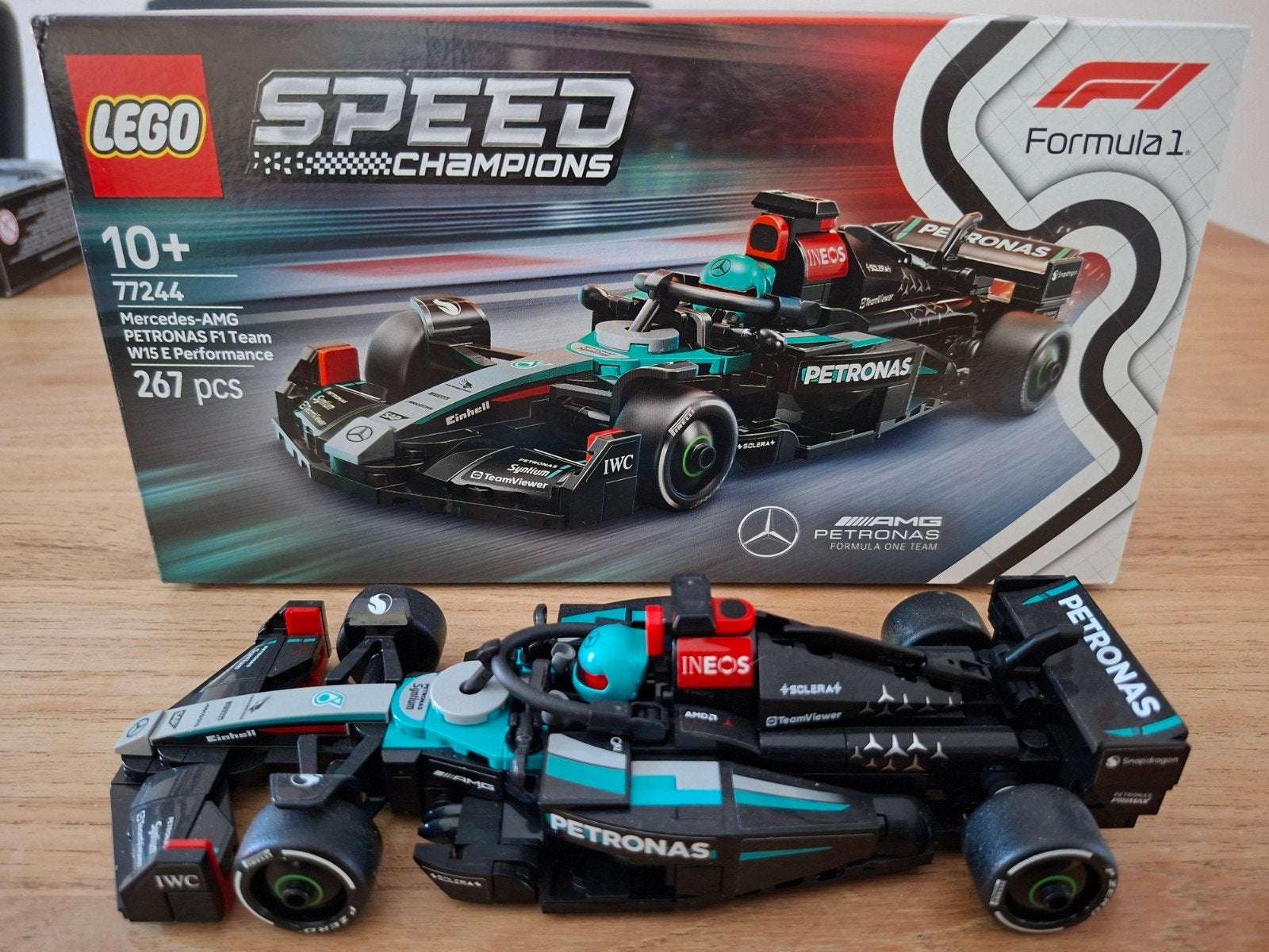 LEGO Speed Champions Mercedes-AMG F1 77244 zgan, Lego, Zo goed als nieuw, Compleet, Complete set