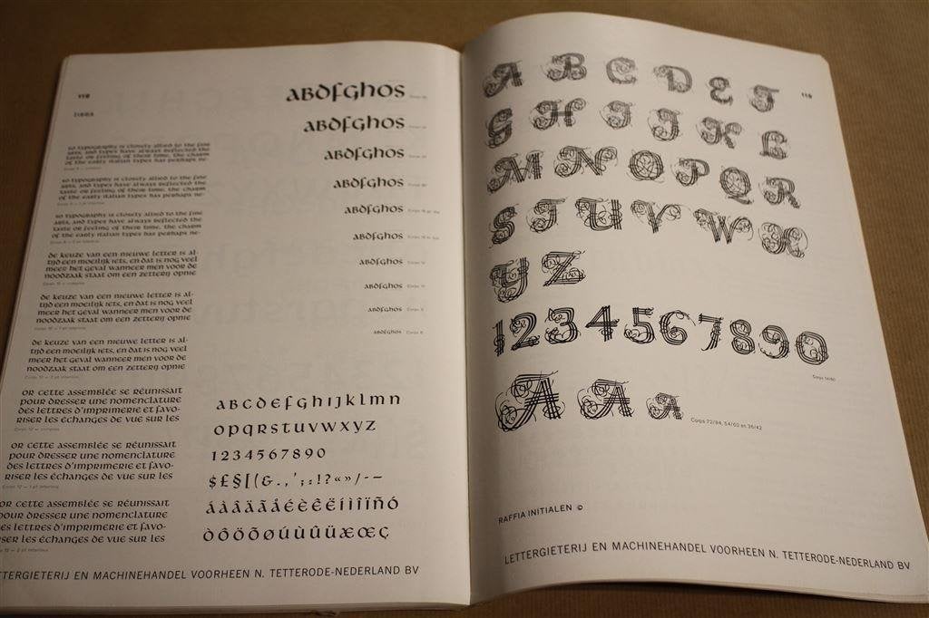 Lettertypen van Lettergieterij Tetterode-Nederland., Ophalen of Verzenden, Gelezen, Fotografen