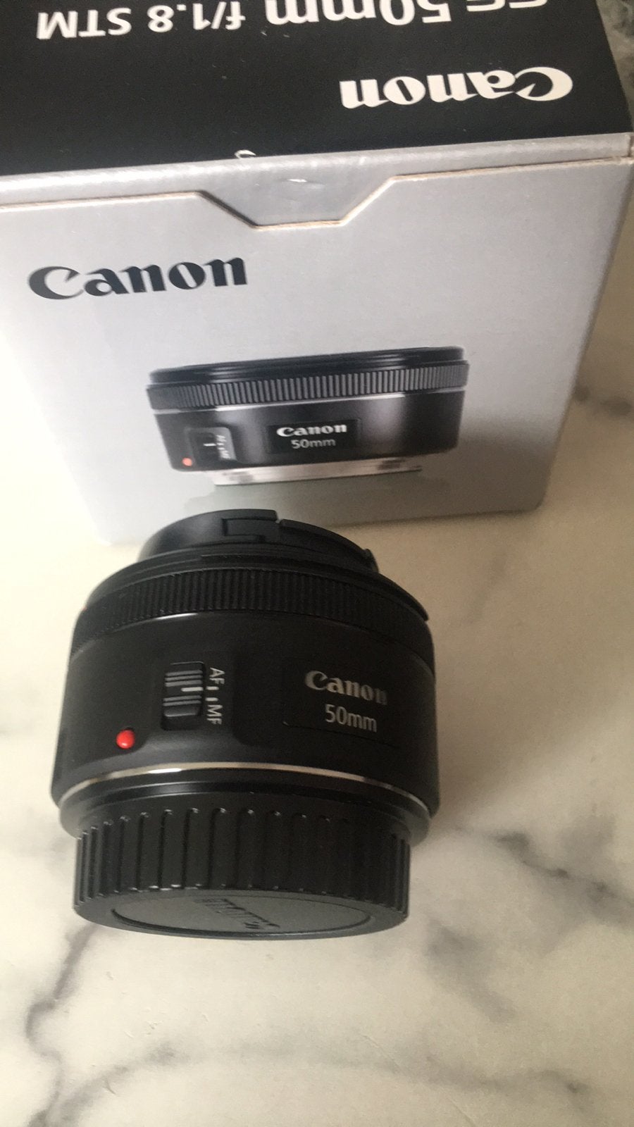 Canon EF lens  50mm 1.8 stm, Ophalen of Verzenden, Zo goed als nieuw, Standaardlens