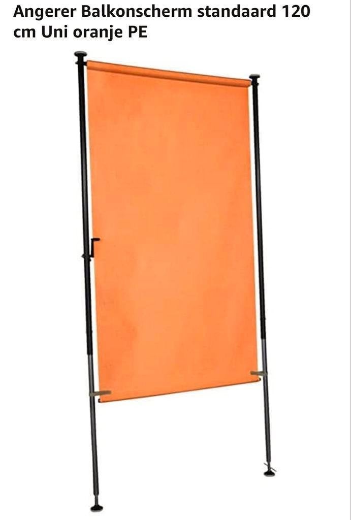 Angerer Balkonscherm standaard 120 cm Uni oranje PE, Overige materialen, 100 tot 150 cm, 200 cm of meer, Nieuw