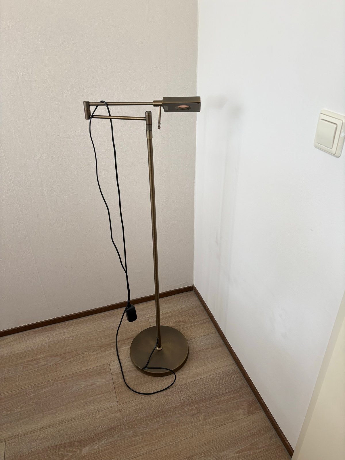 Stijlvolle vloerlamp met leeslamp, Ophalen, Gebruikt, Metaal, 150 tot 200 cm