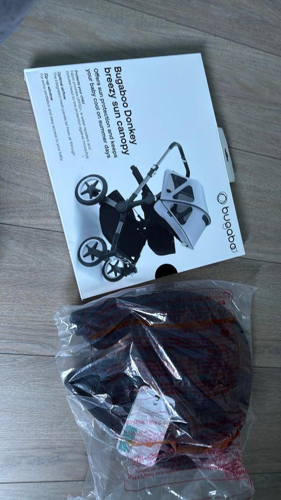 Twee keer Zonnekap Breezy zwart Bugaboo NIEUW, Ophalen of Verzenden, Nieuw