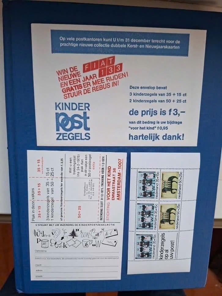Postzegel NL 1975 PF Blok Kinderzegels in mapje 11-08, Postzegels en Munten, Postzegels | Nederland, Ophalen of Verzenden, Na 1940