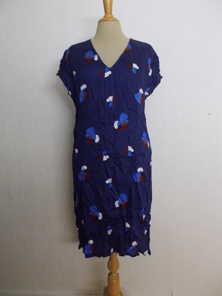 Leuk donkerblauw print jurkje van Seidensticker! M, Kleding | Dames, Maat 38/40 (M), Nieuw, Knielengte, Verzenden