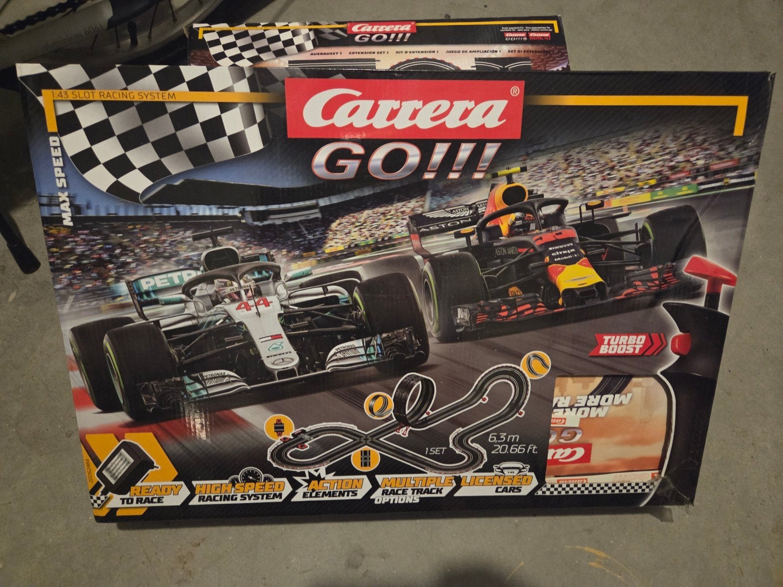Carrera GO!!! Racebaan met 2 originele F1 auto's, Racebaan, Carrera, Ophalen of Verzenden, Zo goed als nieuw