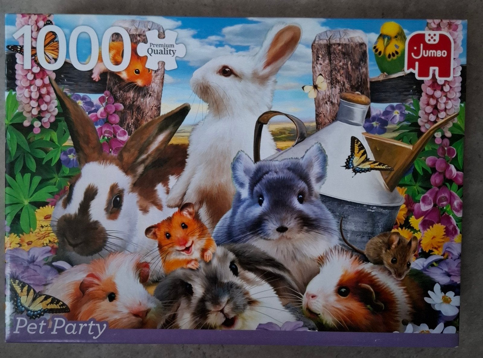 Jumbo Legpuzzel 1000 Stukjes - Pet Party met Dieren, Een of twee spelers, Ophalen of Verzenden, Zo goed als nieuw, Jumbo