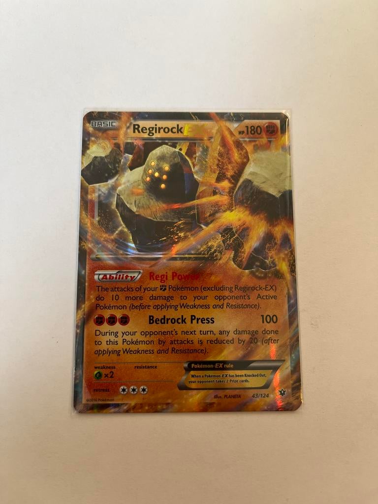 Regirock EX Pokémon kaart, Ophalen of Verzenden, Zo goed als nieuw, Losse kaart, Foil