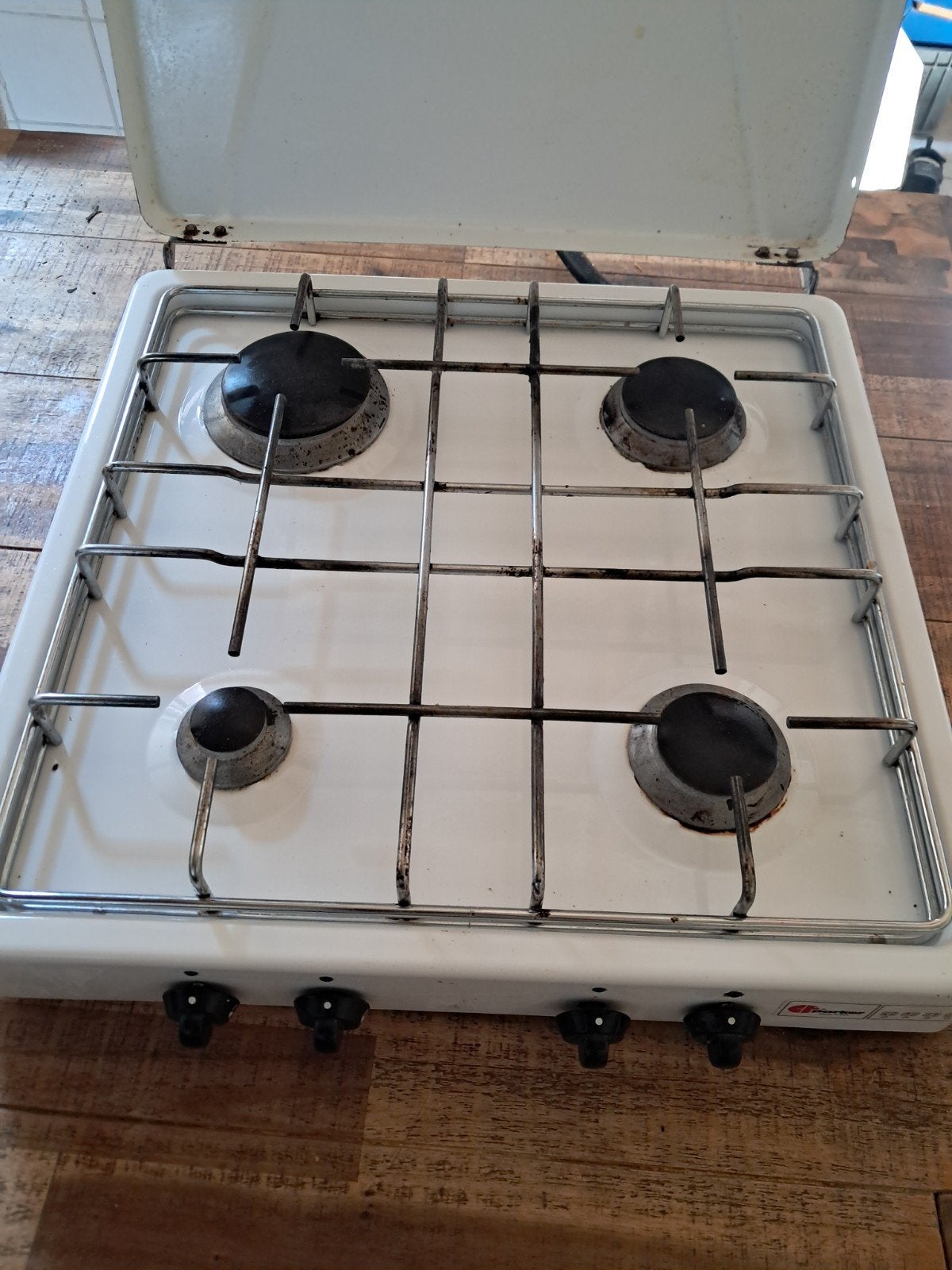 Compacte gas kookplaat met 4 pitten, Ophalen, Gebruikt, 4 kookzones, Gas