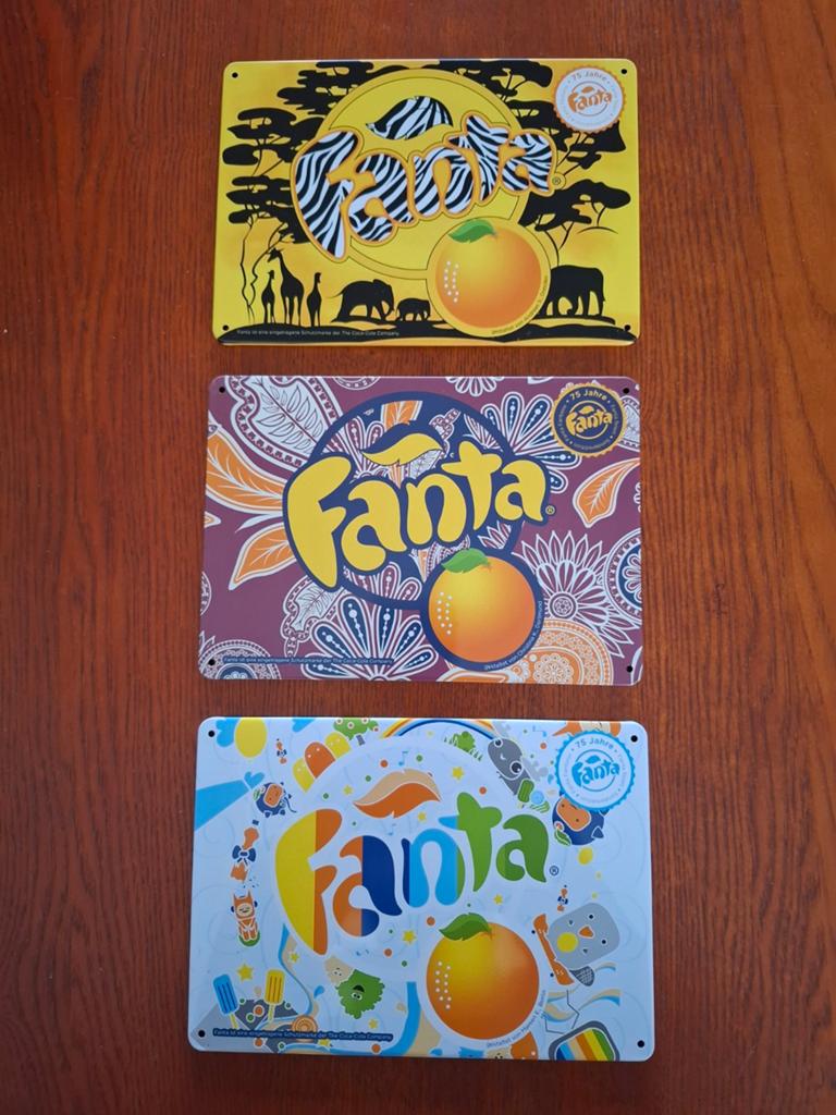 Blikken Fanta-reclameborden, Ophalen of Verzenden