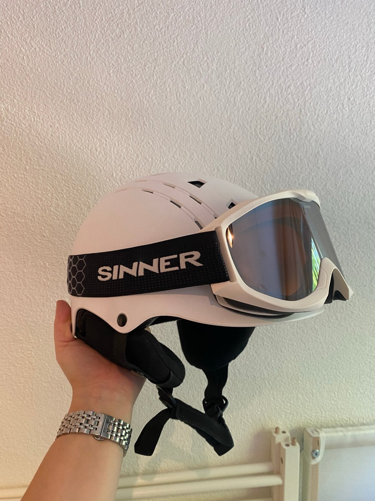 Sinner skihelm maat S wit, Gebruikt, Overige typen, Skiën, Ophalen