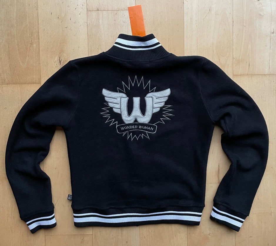 Wonder Woman Wonderwoman meisjes vest fleece trui zwart M, Ophalen of Verzenden, Zo goed als nieuw, Meisje